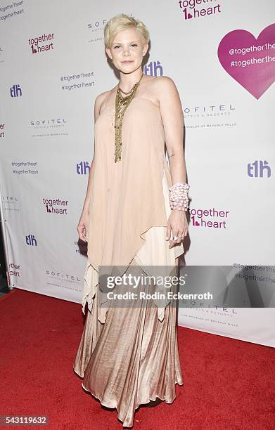 Angel McCord arrives at together1heart launch party hosted by AnnaLynne McCord at Sofitel Hotel on June 25, 2016 in Los Angeles, California.