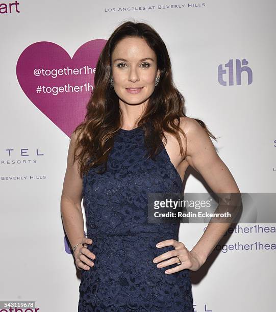 Actress Sarah Wayne Callies arrives at together1heart launch party hosted by AnnaLynne McCord at Sofitel Hotel on June 25, 2016 in Los Angeles,...