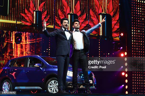 Anil Kapoor and Ranveer Singh attend the 17th IIFA Awards ceremony at Ifema on June 25, 2016 in Madrid, Spain.