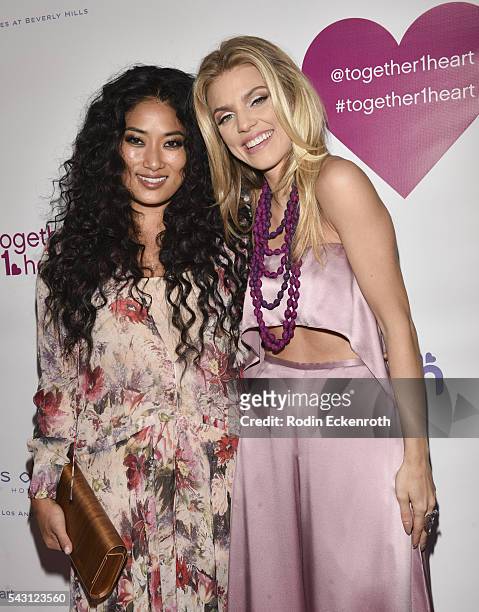 Chloe Flower and actress AnnaLynne McCord at together1heart launch party hosted by AnnaLynne McCord at Sofitel Hotel on June 25, 2016 in Los Angeles,...