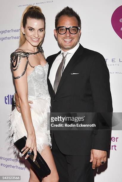 Rachel McCord and Rick Schirmer arrive at together1heart launch party hosted by AnnaLynne McCord at Sofitel Hotel on June 25, 2016 in Los Angeles,...