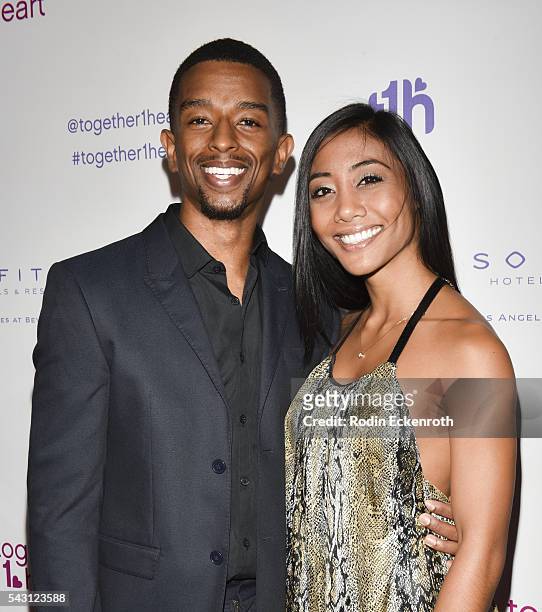 Actor Kevin L. Walker and actress Donnabelle Mortel arrive at together1heart launch party hosted by AnnaLynne McCord at Sofitel Hotel on June 25,...