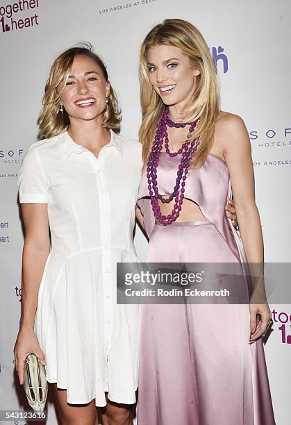 Actress Briana Evigan and actress AnnaLynne McCord at together1heart launch party hosted by AnnaLynne McCord at Sofitel Hotel on June 25, 2016 in Los...