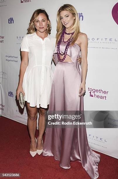Actress Briana Evigan and actress AnnaLynne McCord at together1heart launch party hosted by AnnaLynne McCord at Sofitel Hotel on June 25, 2016 in Los...
