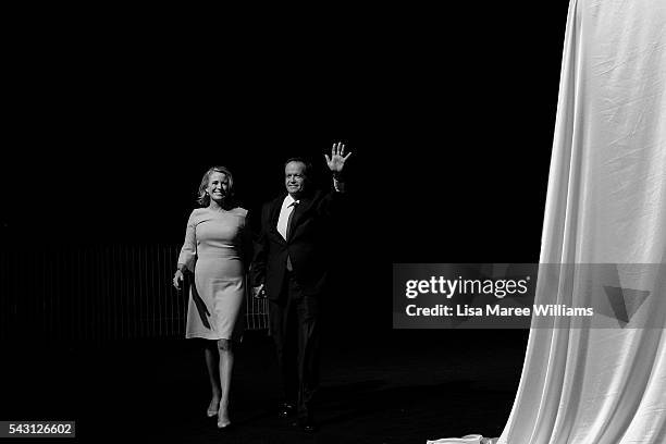 Leader of the Opposition, Australian Labor Party Bill Shorten and wife Chloe Shorten arrive at the Queensland Labor Campaign Launch at the Brisbane...