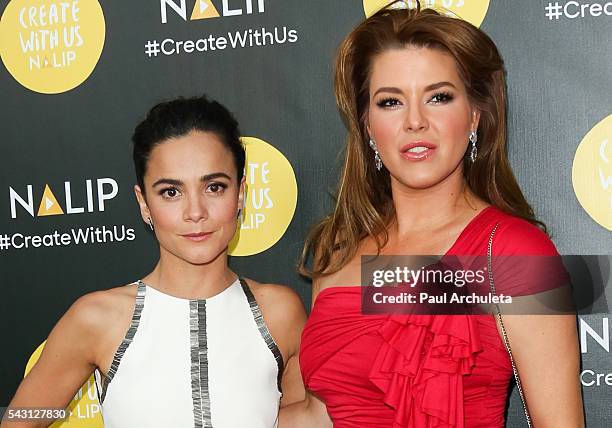Actors Alice Braga and Alicia Machado attend the NALIP 2016 Latino Media Awards at The Dolby Theatre on June 25, 2016 in Hollywood, California.