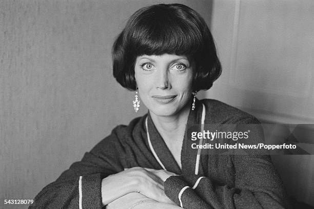 American actress Gayle Hunnicutt posed during filming of the television series 'Philip Marlowe, Private Eye' in London on 5th August 1982.