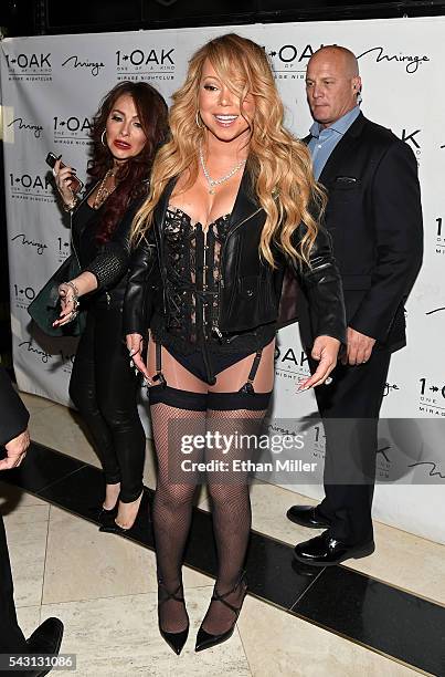 Singer/songwriter Mariah Carey arrives at 1 OAK Nightclub at the Mirage Hotel & Casino to debut her DJ set on June 26, 2016 in Las Vegas, Nevada.