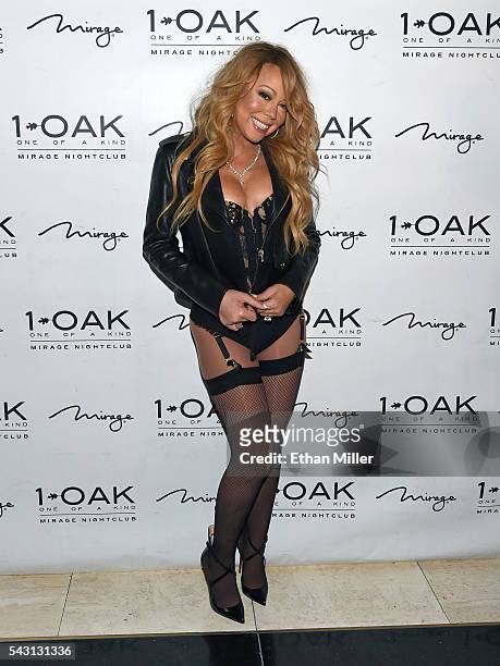 Singer/songwriter Mariah Carey arrives at 1 OAK Nightclub at the Mirage Hotel & Casino to debut her DJ set on June 26, 2016 in Las Vegas, Nevada.