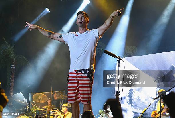 Singer/Songwriter Jake Owen performs at Kicker Country Stampede Manhattan, Kansas - Day 3 on June 25, 2016 in Manhattan, Kansas.