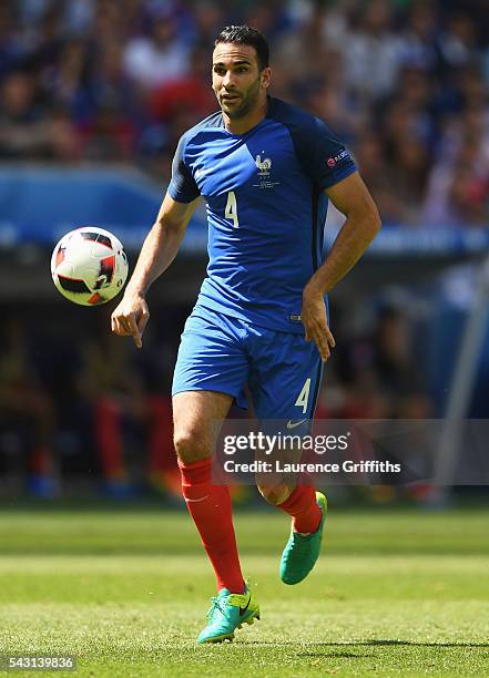 Adil Rami of France in action during the UEFA EURO 2016 round of 16 match between France and Republic of Ireland at Stade des Lumieres on June 26,...