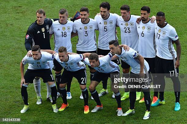 Germany's goalkeeper Manuel Neuer, Germany's midfielder Toni Kroos, Germany's defender Jonas Hector, Germany's defender Mats Hummels, Germany's...