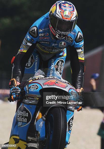 Jack Miller of Australia and Marc VDS Racing Team celebrates his first victory on the MotoGP race at the end of the MotoGP race during the MotoGP...