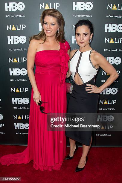 Actresses Alice Braga and Alicia Machado attends the NALIP 2016 Latino Media Awards at the Dolby Theatre on June 25, 2016 in Hollywood, California.