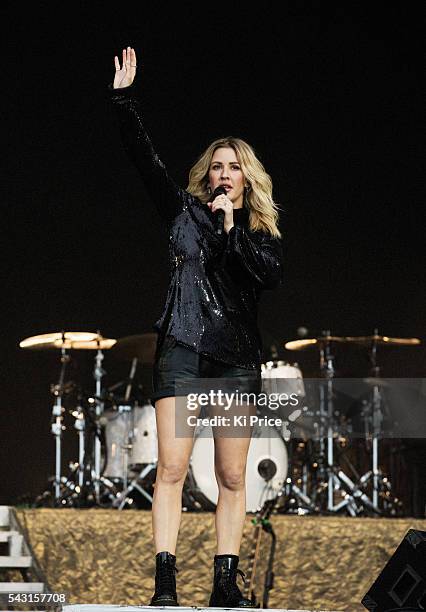 Ellie Goulding performs on the Pyramid Stage on Day 3 of the Glastonbury Festival 2016 at Worthy Farm, Pilton on Sunday, June 26, 2016 in...