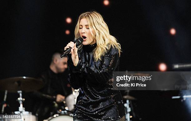 Ellie Goulding performs on the Pyramid Stage on Day 3 of the Glastonbury Festival 2016 at Worthy Farm, Pilton on Sunday, June 26, 2016 in...