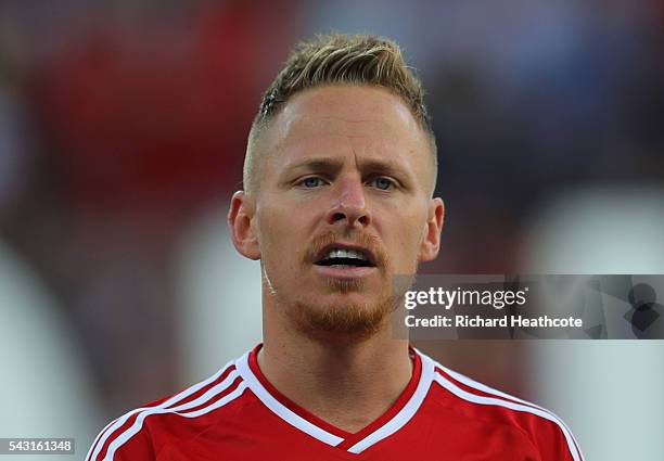 Balazs Dzsudzsak of Hungary is seen prior to the UEFA EURO 2016 round of 16 match bewtween Hungary and Belgium at Stadium Municipal on June 26, 2016...