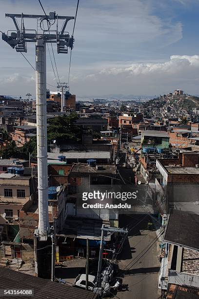 An aerial view of the Alemao Complex, Morro do Alemao is seen in Rio de Janeiro, Brazil on June 26, 2016.