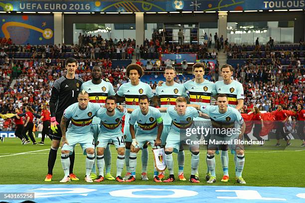 Players of Belgium during the European Championship match Round of 16 between Hungary and Belgium at Stadium Municipal on June 26, 2016 in Toulouse,...