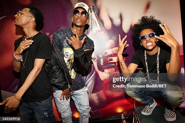 Recording artists Craig Crippen, EJ and Princeton of Mindless Behavior attend the Coke music studio during the 2016 BET Experience on June 26, 2016...