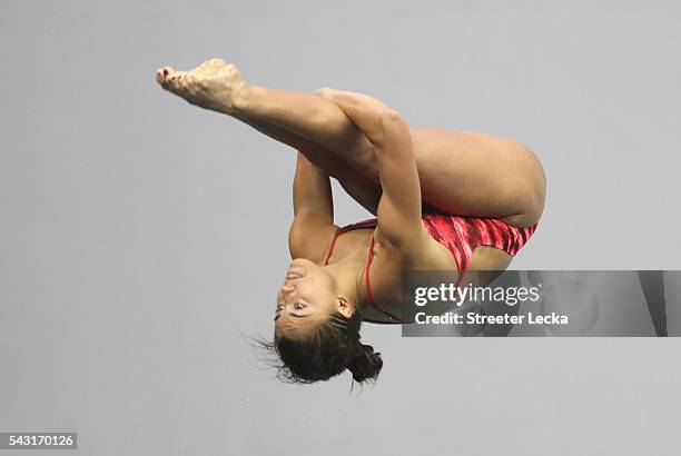 Kassidy Cook competes in the Women's 3m Springboard final during day 9 of the 2016 U.S. Olympic Team Trials for diving at Indiana University...