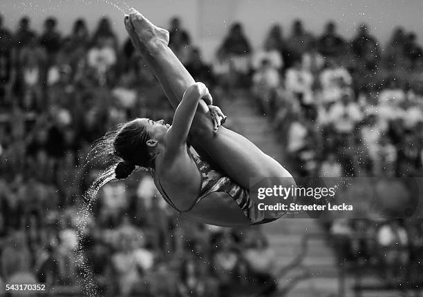 Kassidy Cook competes in the Women's 3m Springboard final during day 9 of the 2016 U.S. Olympic Team Trials for diving at Indiana University...