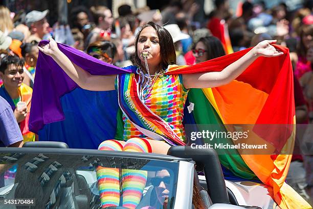 Grand Marshall Jazz Jennings attends the 2016 Pride March on June 26, 2016 in New York City.