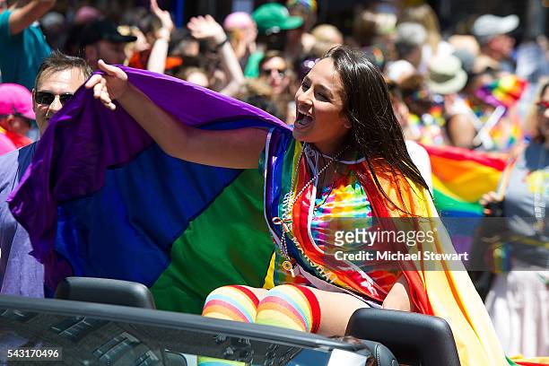Grand Marshall Jazz Jennings attends the 2016 Pride March on June 26, 2016 in New York City.