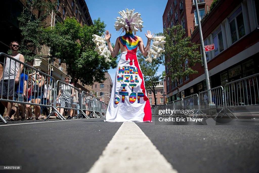 New York's Annual Gay Pride Parade Takes Place In Wake Of Mass Shooting At Orlando Gay Club