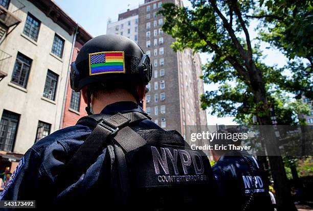 Officers during the New York City Pride March, June 26, 2016 in New York City. This year was the 46th Pride march in New York City