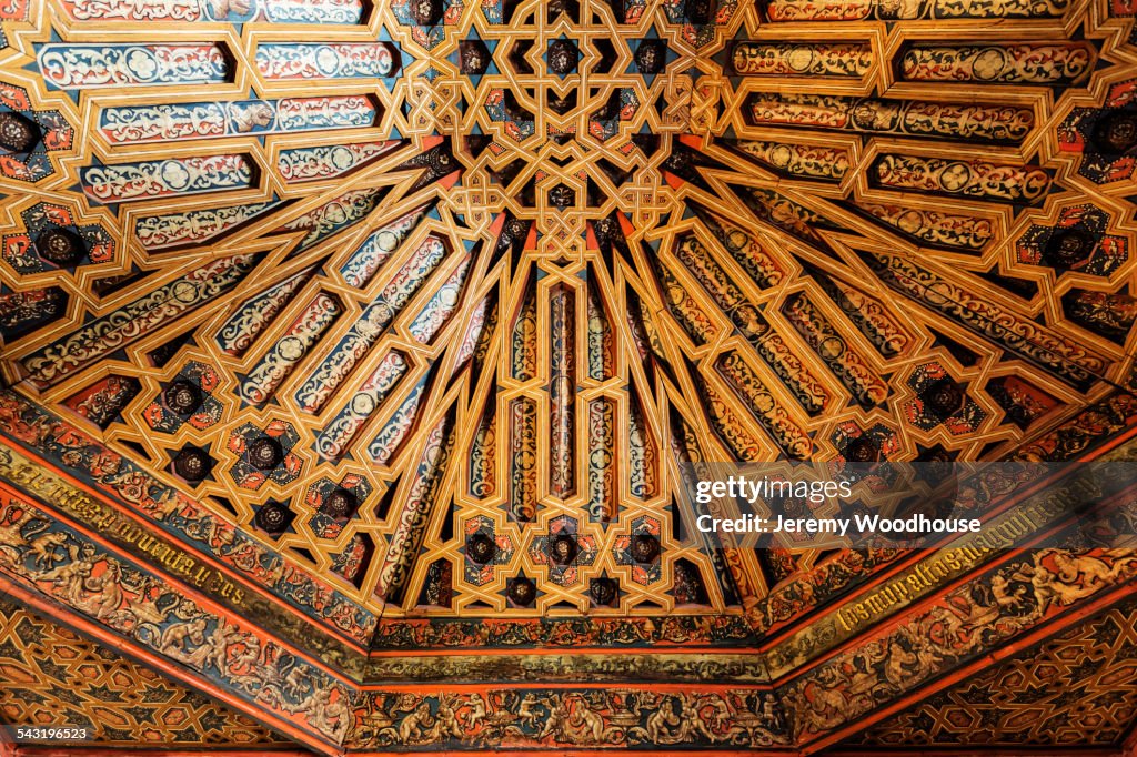Low angle view of ornate dome ceiling