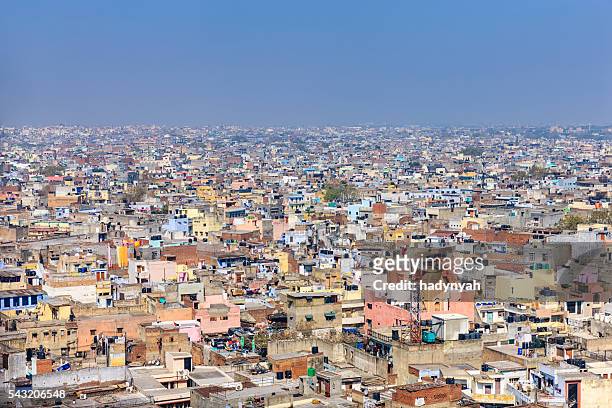 panorama de old delhi, inde - new delhi stock photos et images de collection