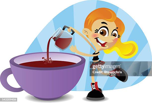 extra large coffee - coffee pot pouring stock illustrations