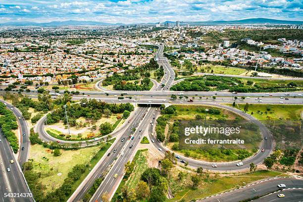 aerial view of santiago de queretaro mexico - queretaro state stock pictures, royalty-free photos & images