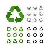 Big collection of vector recycle reuse icons various style linear
