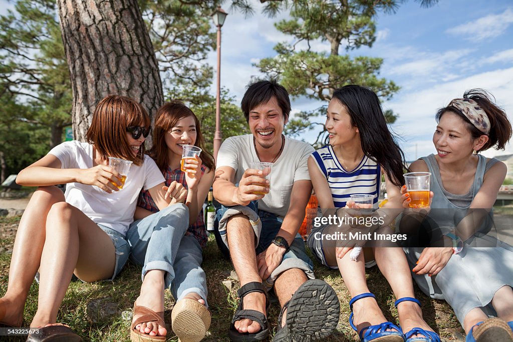 Group of friends in the park.