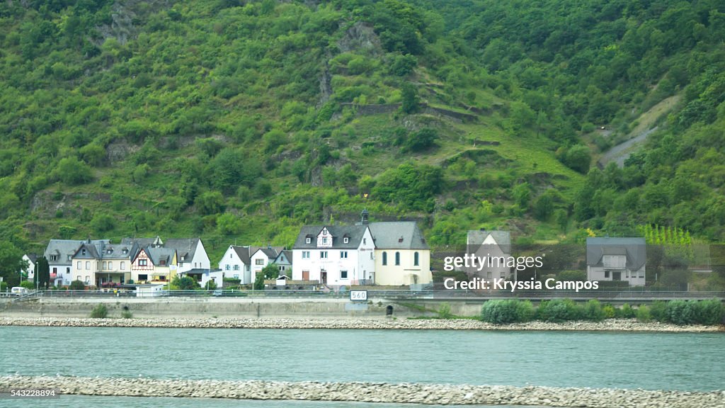 Village at east side of Rhine River, Germany