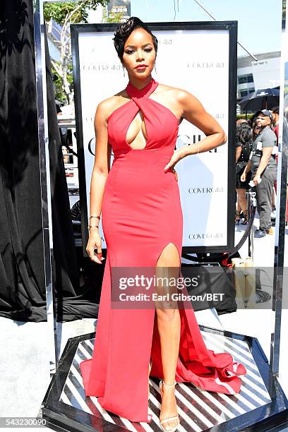 Singer LeToya Luckett attends the Cover Girl glam stage during the 2016 BET Awards at the Microsoft Theater on June 26, 2016 in Los Angeles,...