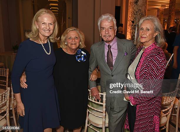 Guest, Dame Vivien Duffield, Nicky Haslam and Aldine Honey attend a celebration of the Life of Lord George Weidenfeld on June 26, 2016 in London,...