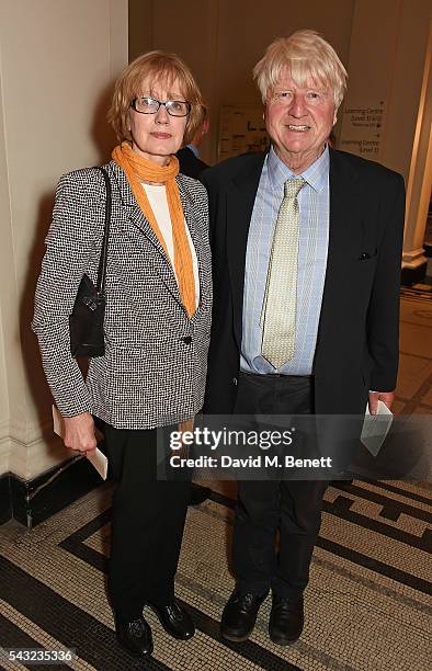 Jennifer Kidd and Stanley Johnson attend a celebration of the Life of Lord George Weidenfeld on June 26, 2016 in London, England.