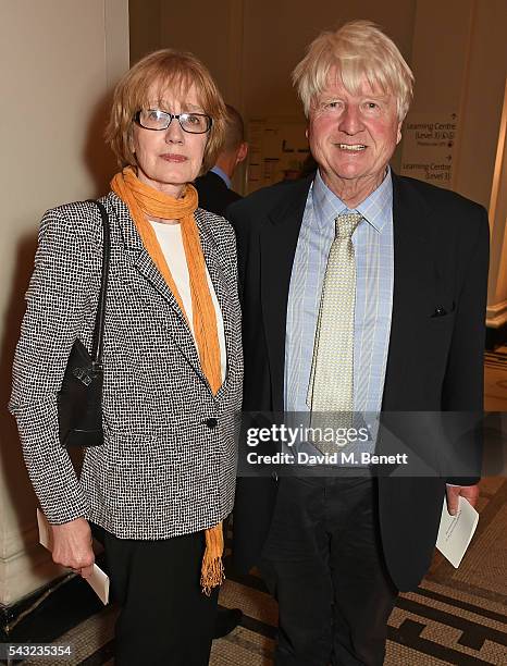Jennifer Kidd and Stanley Johnson attend a celebration of the Life of Lord George Weidenfeld on June 26, 2016 in London, England.