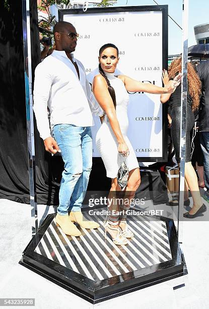 Recording artist Tank Foster and Zena Foster attend the Cover Girl glam stage during the 2016 BET Awards at the Microsoft Theater on June 26, 2016 in...