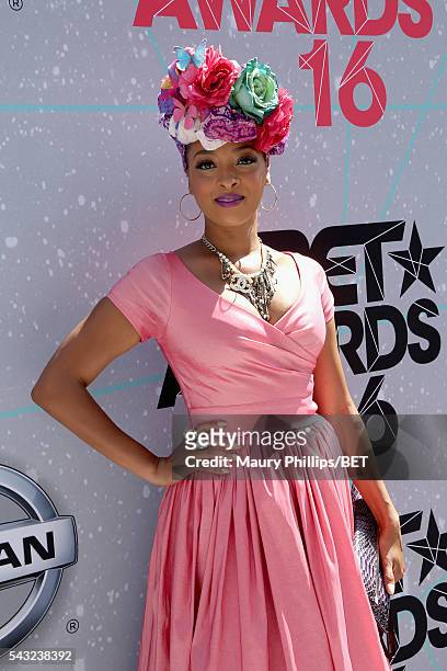 Actress Jennia Fredrique attends the 2016 BET Awards at the Microsoft Theater on June 26, 2016 in Los Angeles, California.