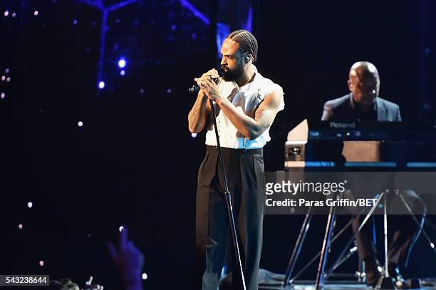 Recording artist Bilal performs onstage during the 2016 BET Awards at the Microsoft Theater on June 26, 2016 in Los Angeles, California.