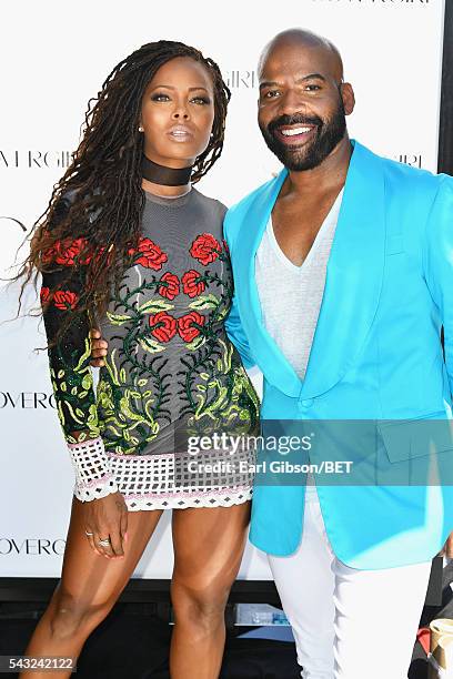 Actress Eva Marcille attends the Cover Girl glam stage during the 2016 BET Awards at the Microsoft Theater on June 26, 2016 in Los Angeles,...