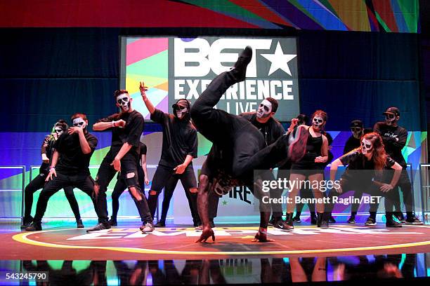 Dancers perform on the BETX stage during the 2016 BET Experience on June 26, 2016 in Los Angeles, California.
