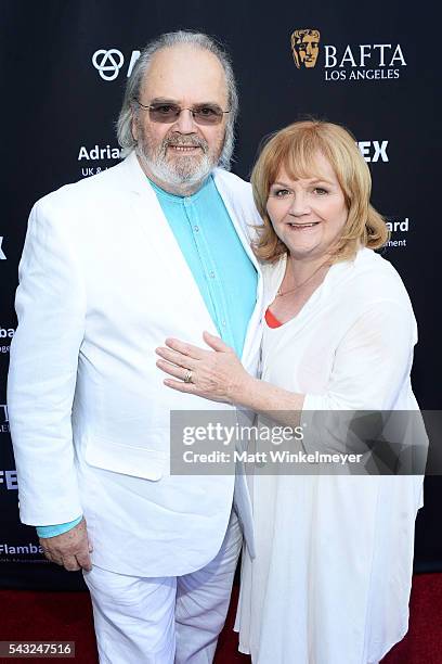 David Keith Heald and actress Lesley Nicol attend the BAFTA LA Garden Party on June 26, 2016 in Los Angeles, California.