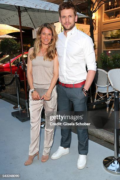 Steve Windolf and Kerstin Landsmann during the Peugeot BVC Casting Night during the Munich Film Festival 2016 at Kaeferschaenke on June 26, 2016 in...