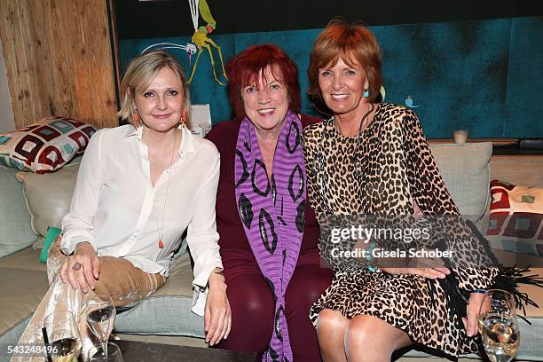 Katharina Schubert, Regina Ziegler and Ulrike Kriener during the Peugeot BVC Casting Night during the Munich Film Festival 2016 at Kaeferschaenke on...