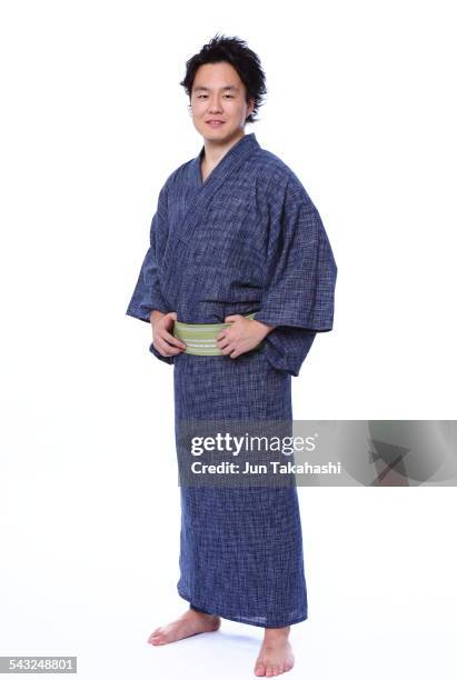 portrait of japanese man - traditional clothing stock pictures, royalty-free photos & images